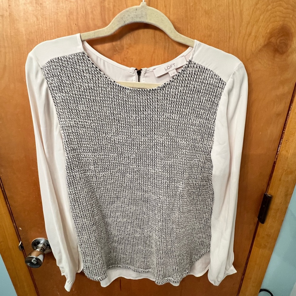 LOFT Mixed Media Blouse